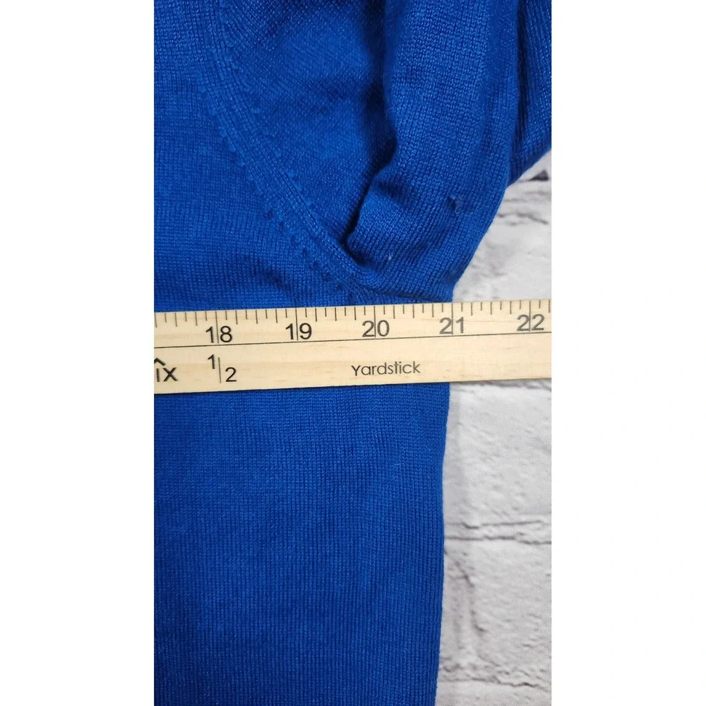 Banana Republic Extra Fine Merino Wool V-Neck Sweater Royal Blue Mens XL